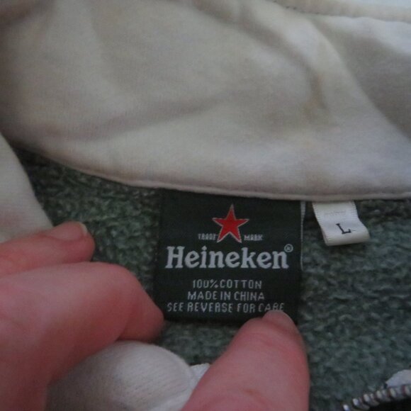 Heinekem Green Sweatshirt  Size Large  USED - Picture 4 of 5